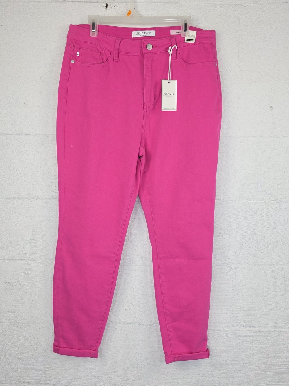 Judy Blue Bright Pink High-Rise Slim Fit Jeans